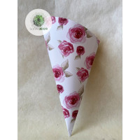 Papír virágtartó 30cm rózsás
