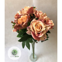Rózsa, hortenzia csokor x12 48cm (TÖBB SZÍNBEN!)