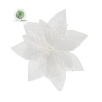 Mikulásvirág csipeszes 16cm fehér