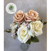 Rózsa-hortenzia csokor x5 (TÖBB SZÍNBEN!)
