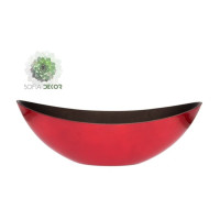 Csónak alakú kaspó műanyag 39*12*13cm piros