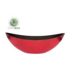Csónak alakú kaspó műanyag 39*12*13cm piros