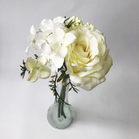 Rózsa-hortenzia kötegelt csokor x3 24cm