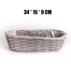 Rattan kosár 34*15*9cm szürke