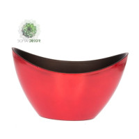 Csónak alakú kaspó műanyag 20*9*11,5cm piros