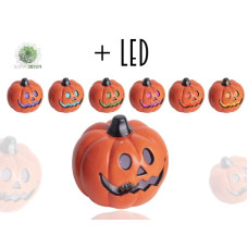 Halloween tök LEDes 7*6cm