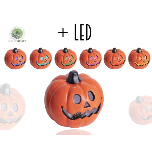 Halloween tök LEDes 7*6cm